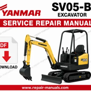 the Yanmar SV05-B Excavator Service Repair Manual, displaying the model and essential repair information