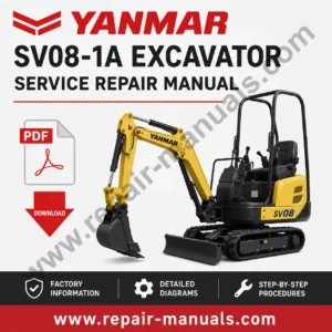 Yanmar SV08-1A Excavator Service Repair Manual, displaying the model and essential repair information