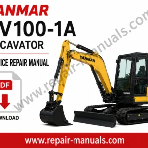 Yanmar SV100-1A Excavator Service Repair Manual, displaying the model and detailed diagrams for repairs
