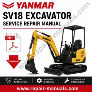 Yanmar SV18 Excavator Service Repair Manual, showcasing the model and essential repair information