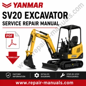 Yanmar SV20 Excavator Service Repair Manual, showcasing the model and essential repair information