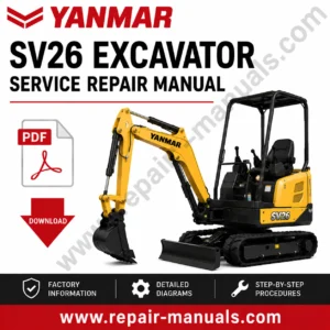 Yanmar SV26 Excavator Service Repair Manual, displaying the model and essential repair information