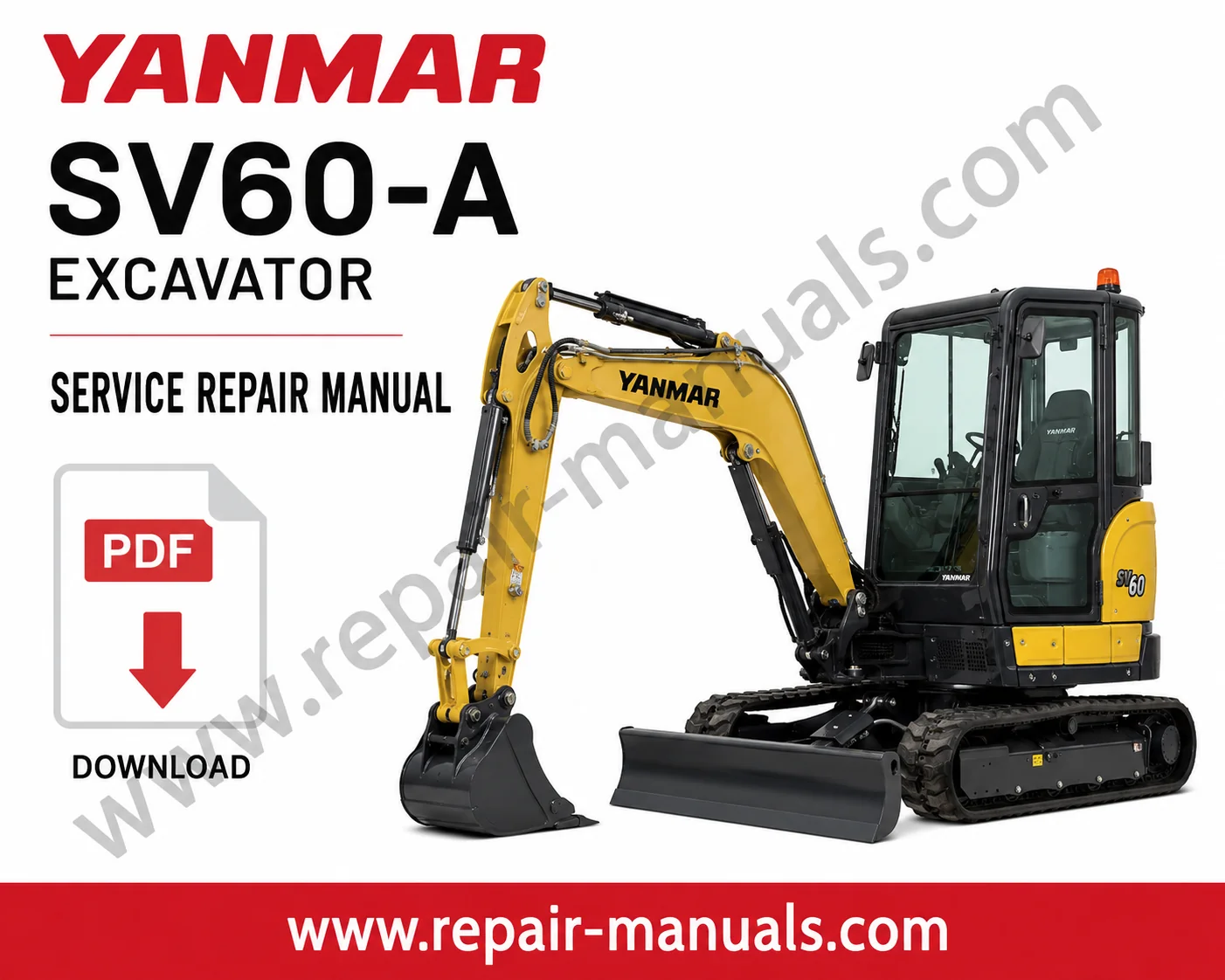 Yanmar SV60-A Excavator Service Repair Manual with detailed diagrams and model information