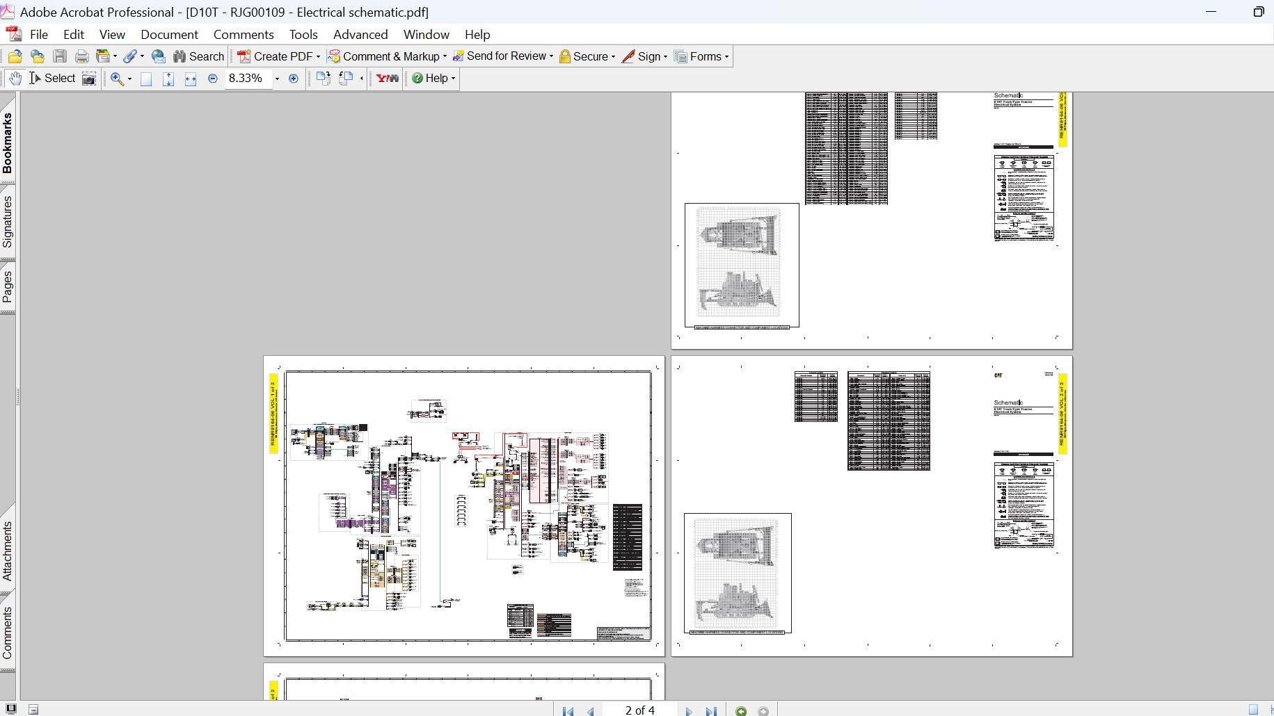 Caterpillar D10T Track-Type Tractor Electrical System Schematic Diagrams PDF Manual