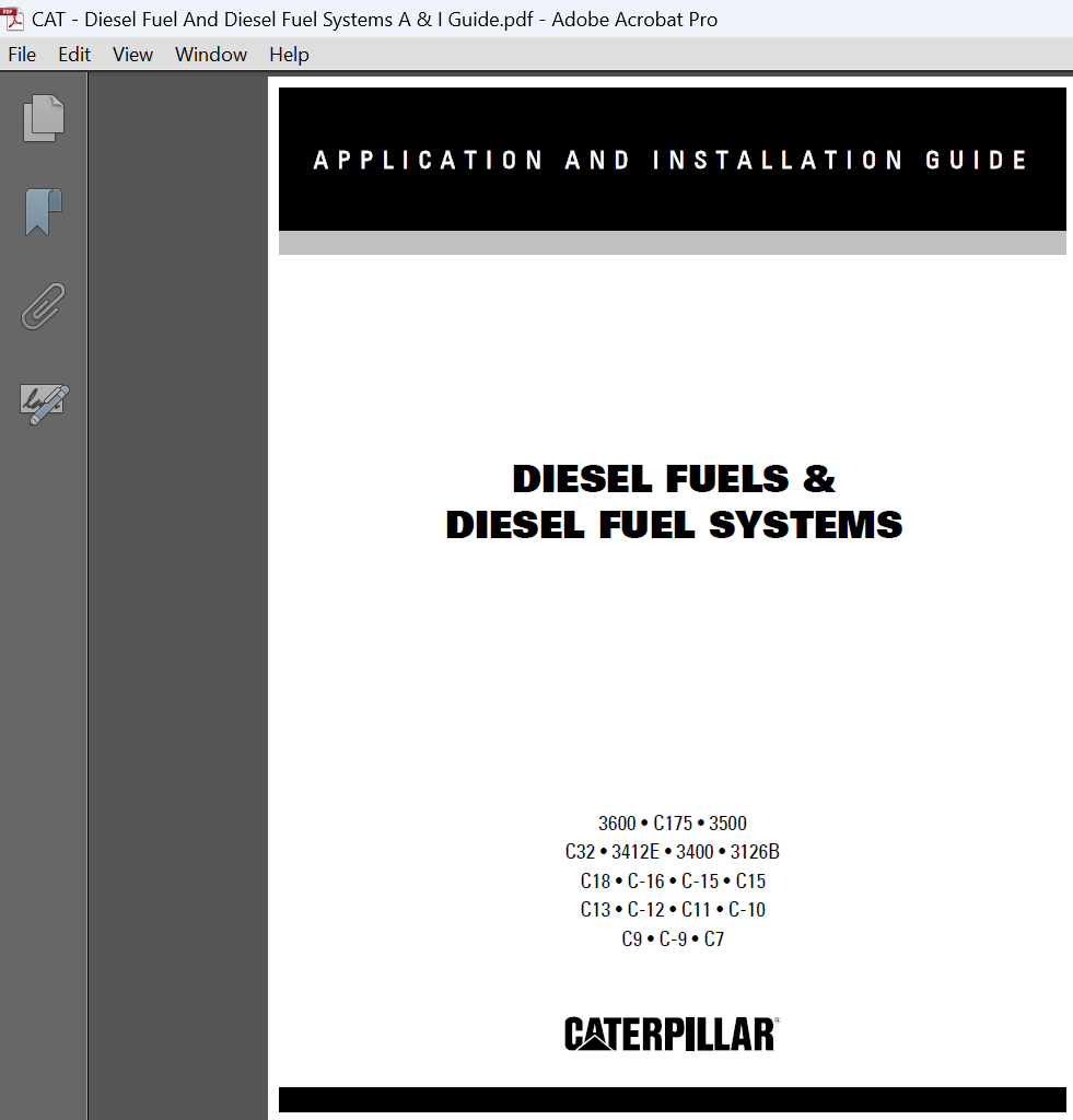 Caterpillar Diesel Fuels and Diesel Fuel Systems Manual PDF Download