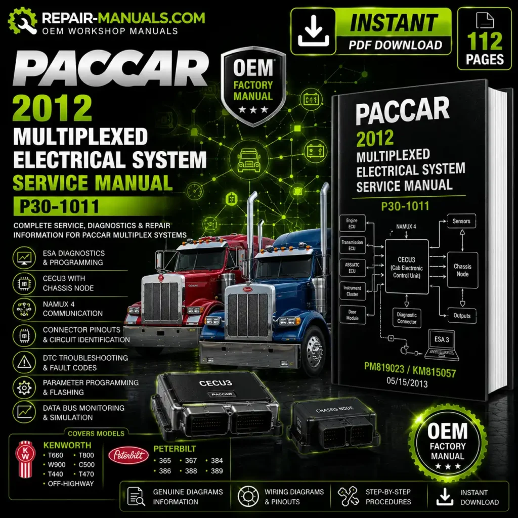 PACCAR 2012 Multiplexed Electrical System Service Manual P30-1011 PDF Download