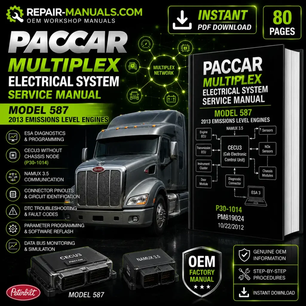 Paccar Model 587 2013 Multiplex Electrical System Service Manual PDF Download