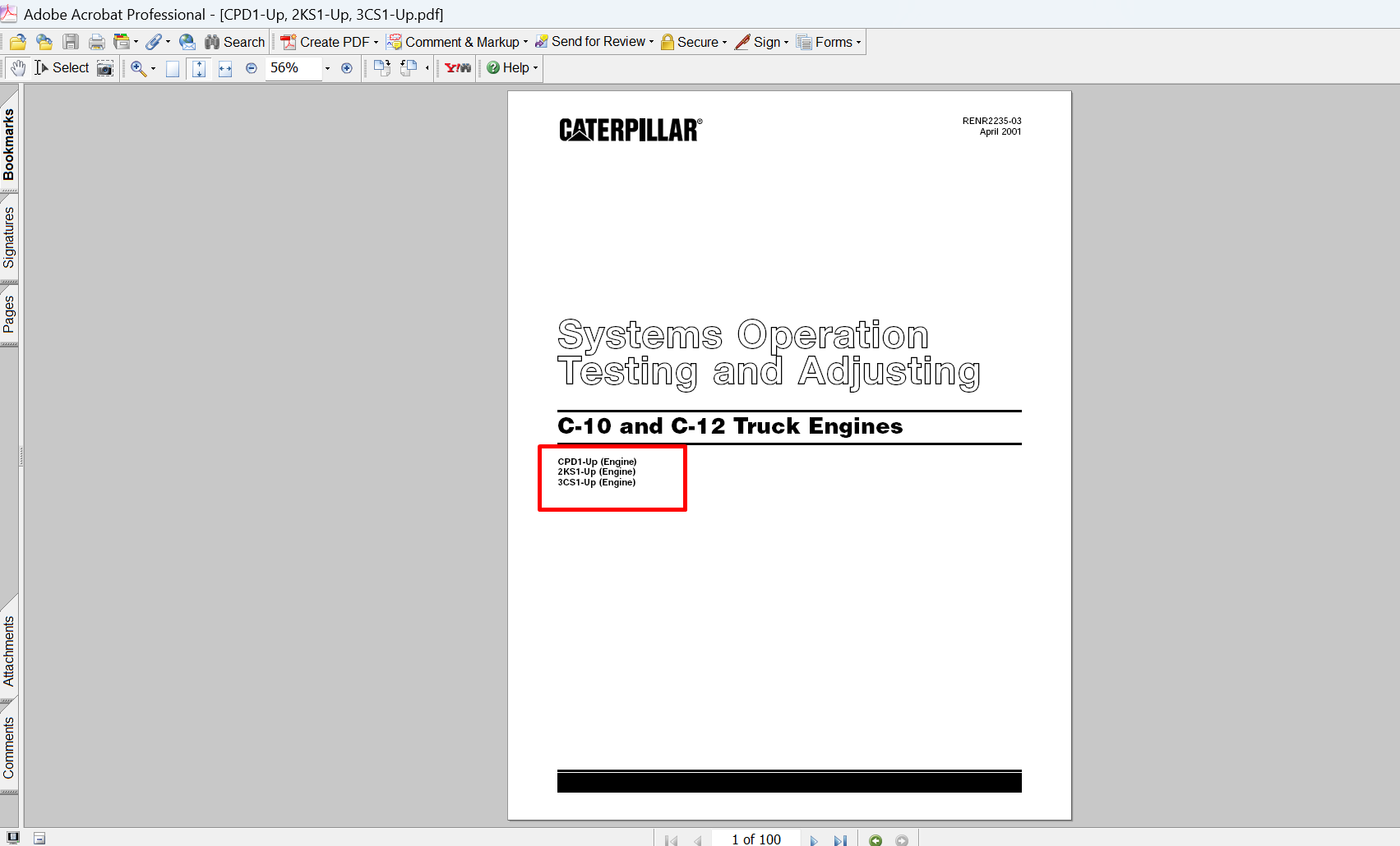 Caterpillar C10 C12 Systems Operation Testing and Adjusting Manual PDF Download