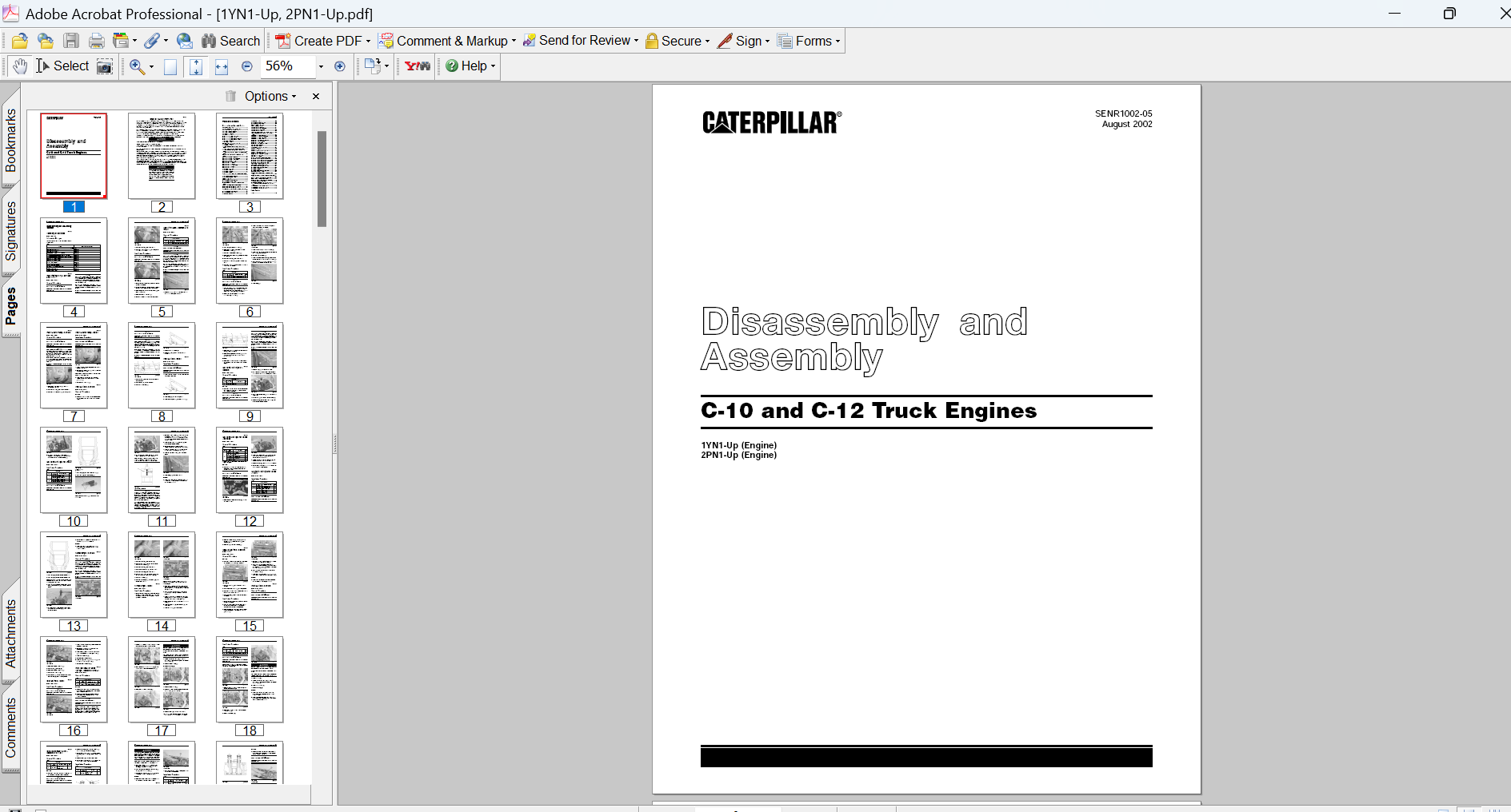 Caterpillar C10 and C12 Truck Engines Disassembly and Assembly Manual PDF Download