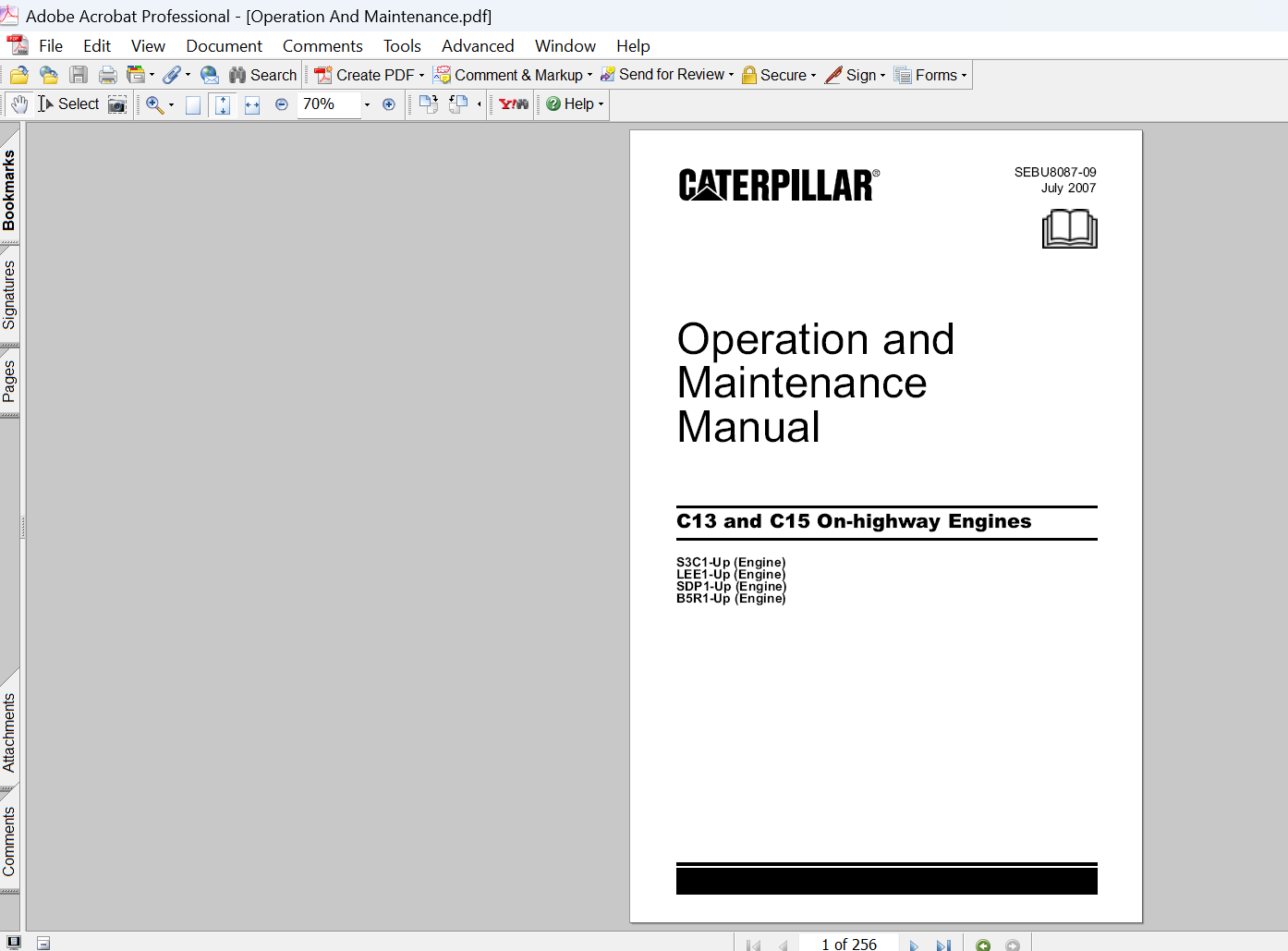 Caterpillar C13 and C15 Engines Operation and Maintenance Manual PDF Download