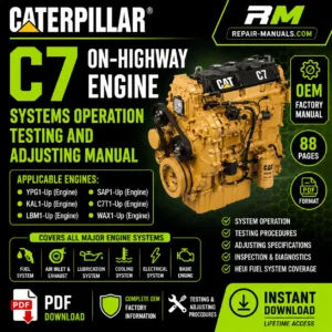 Caterpillar C7 Engine Systems Operation Testing and Adjusting Manual PDF Download