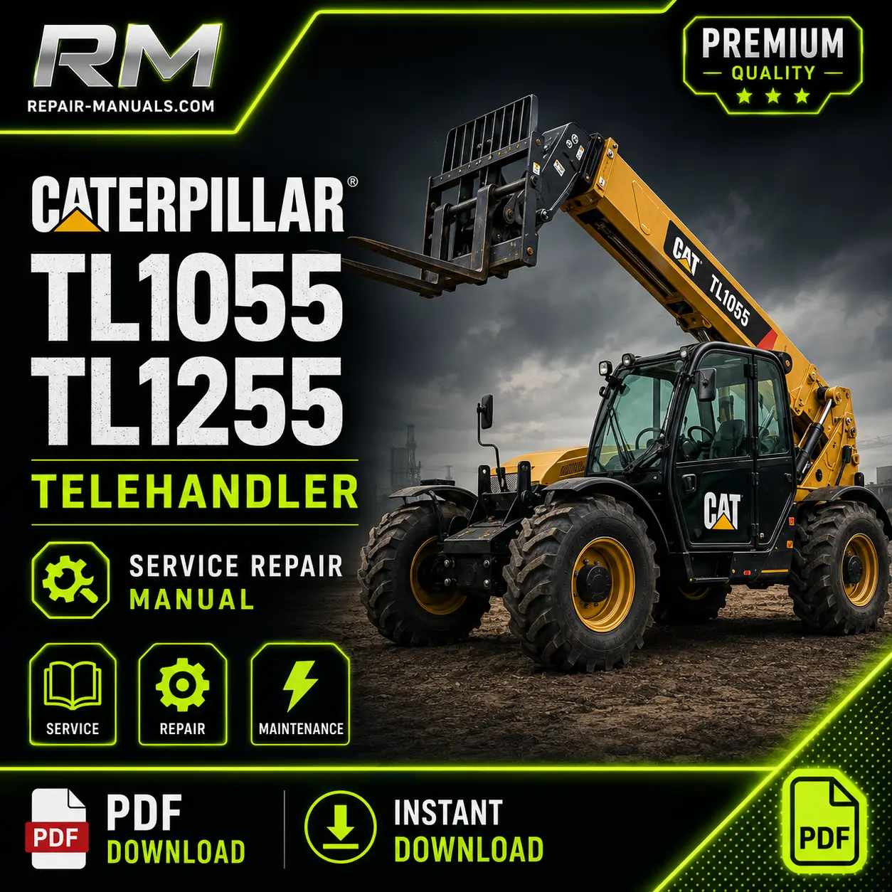 Caterpillar TL1055 TL1255 Telehandler Service Repair Manual PDF Download
