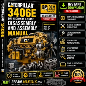 Caterpillar 3406E Engine Disassembly and Assembly Manual PDF Download