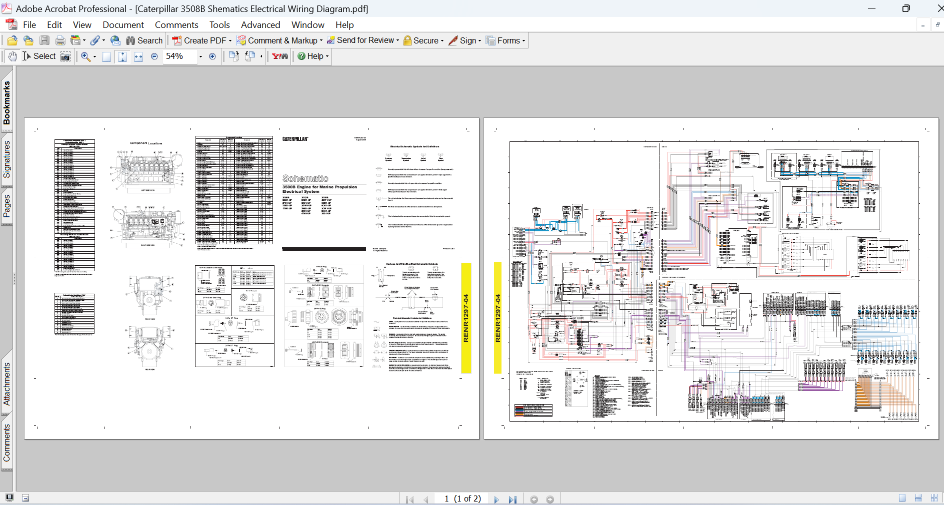 Caterpillar 3500B Marine Propulsion Electrical System Schematic PDF Download