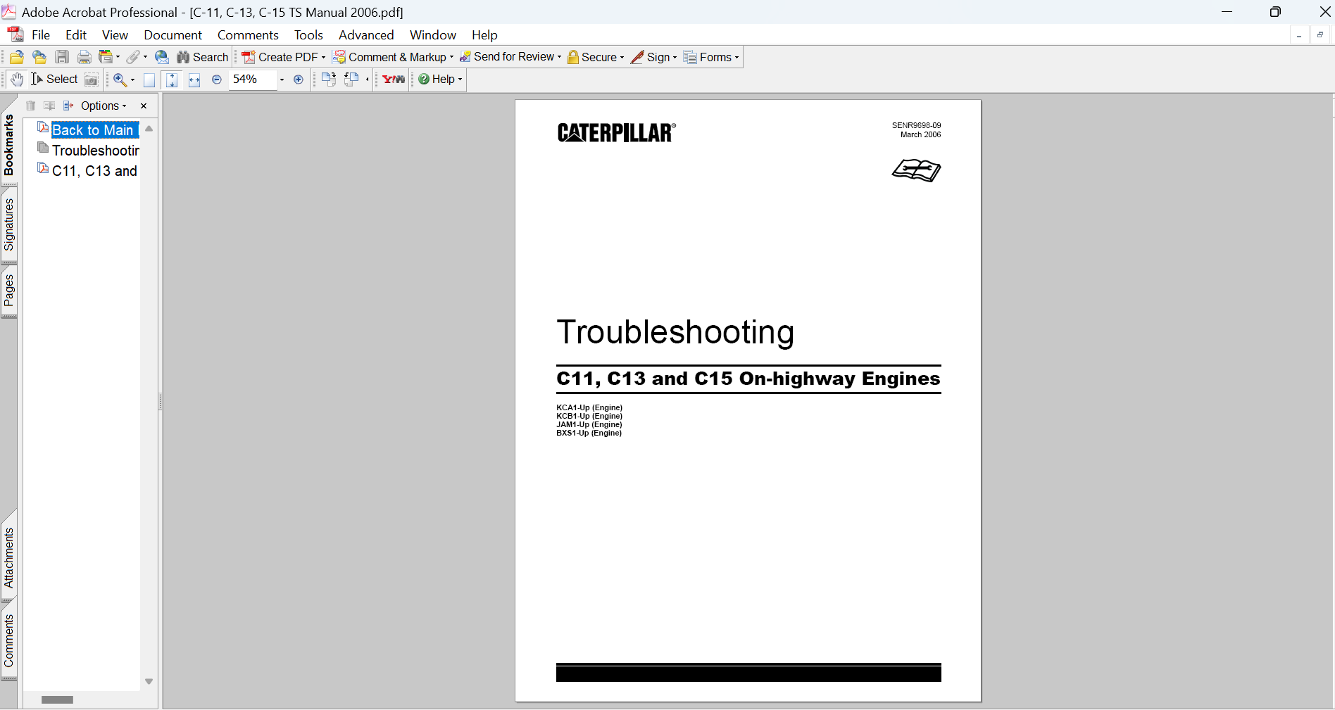Caterpillar C11 C13 C15 Engines Troubleshooting Manual PDF Download