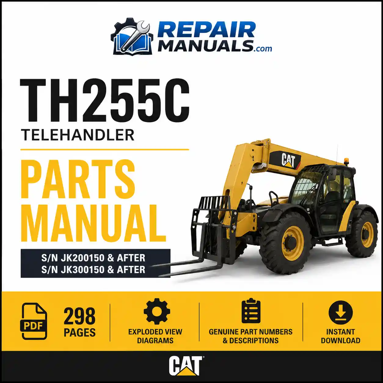 Caterpillar TH255C Telehandler Parts Manual PDF Download