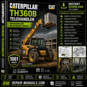 Caterpillar TH360B Telehandler Operation and Maintenance Manual PDF Download