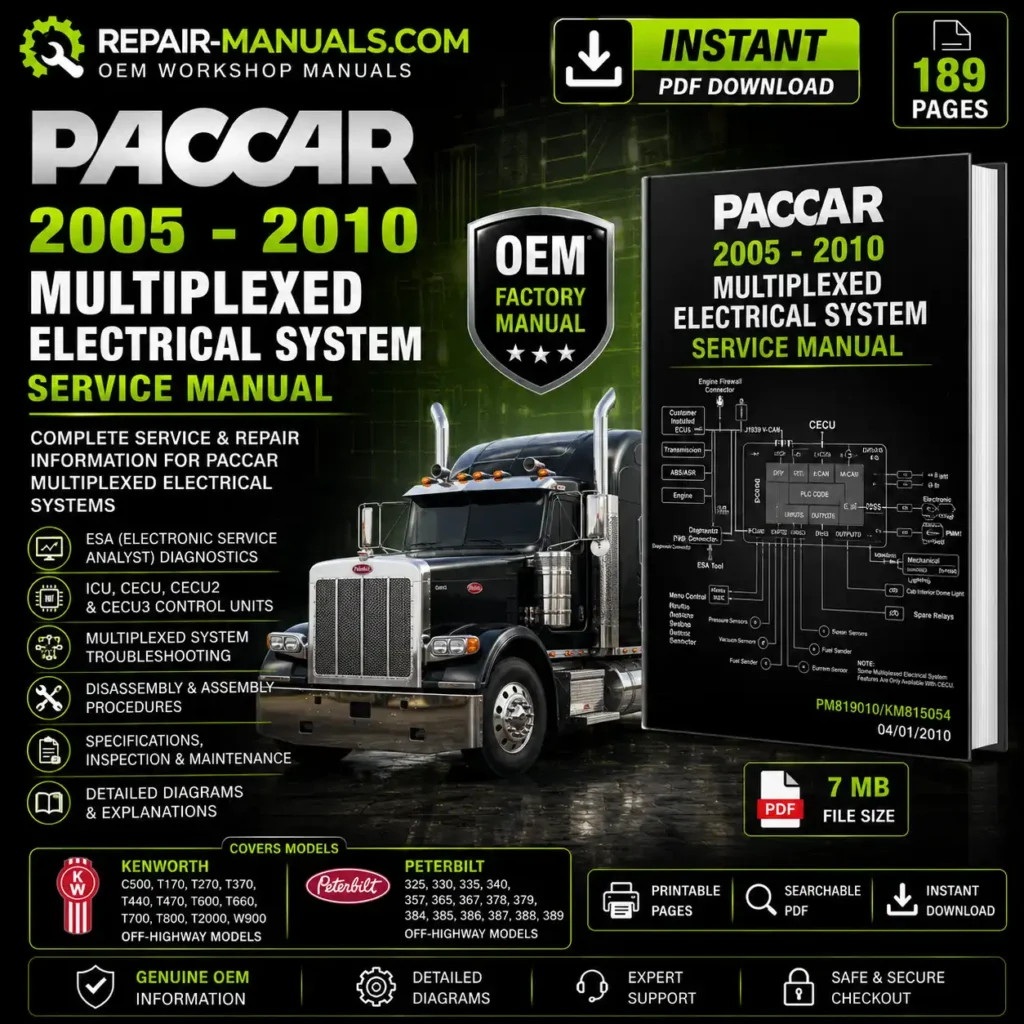 PACCAR 2005-2010 Multiplexed Electrical System Service Manual PDF Download