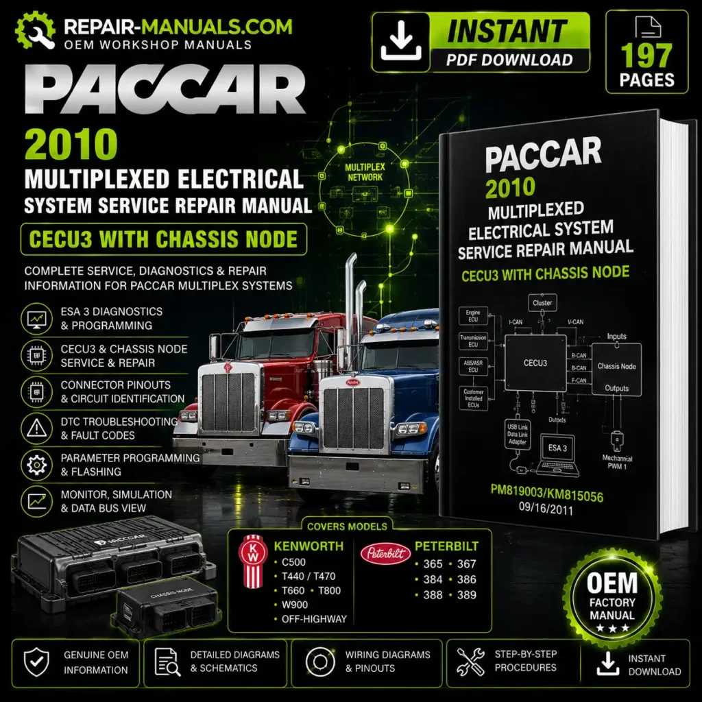 PACCAR 2010 Multiplexed Electrical System Service Repair Manual PDF Download