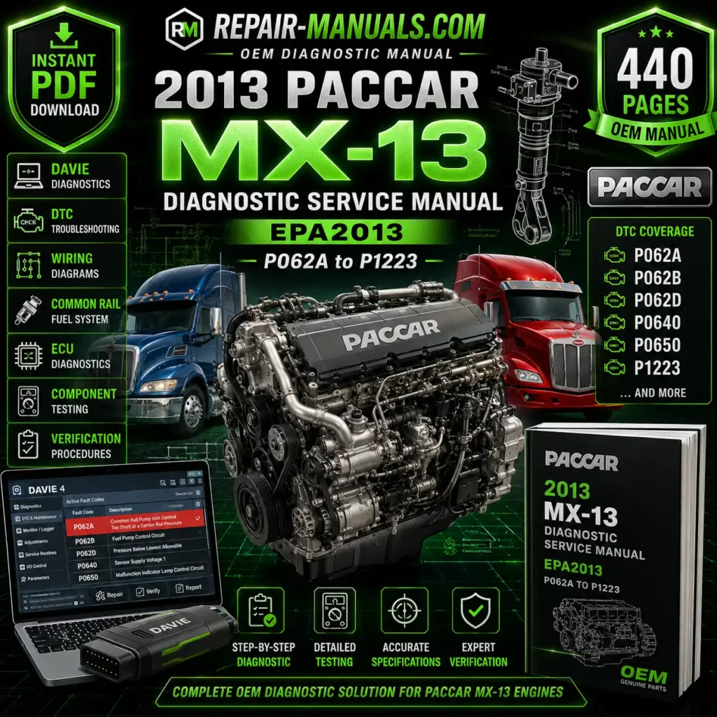 2013 PACCAR MX-13 Diagnostic Service Manual EPA2013 P062A to P1223 PDF Download