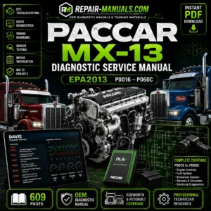 2013 Paccar MX-13 Diagnostic Service Manual for EPA 2013, detailing maintenance and troubleshooting procedures