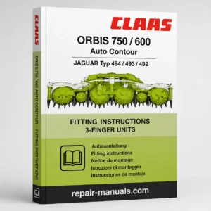 CLAAS ORBIS 600 750 Auto Contour Fitting Instructions Manual PDF