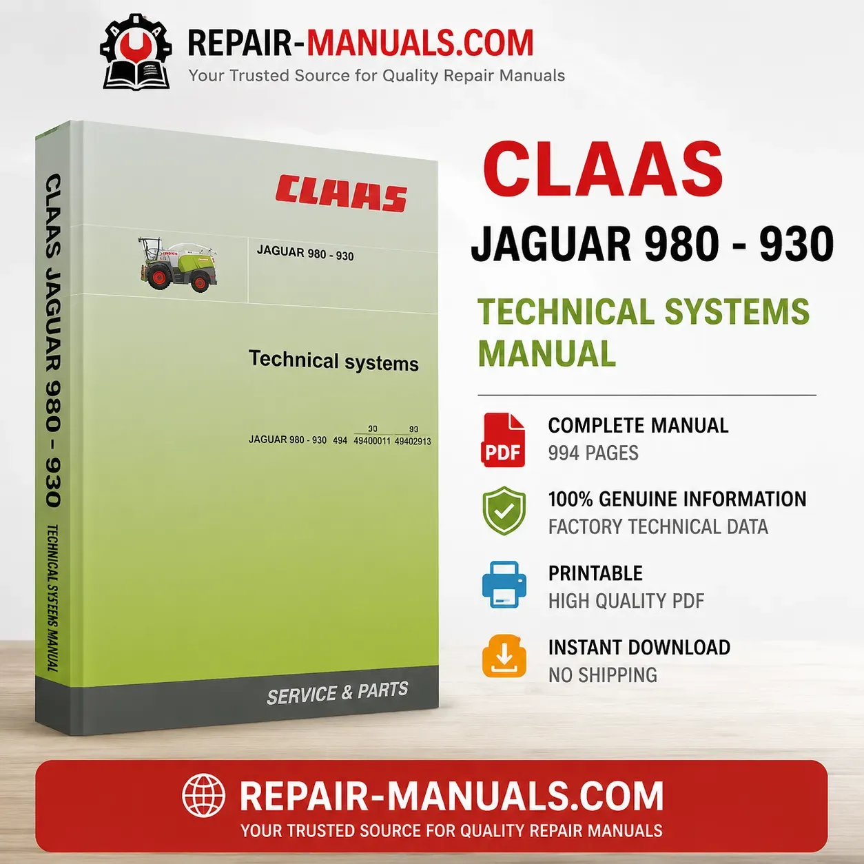 CLAAS JAGUAR 980 Technical Systems Manual PDF