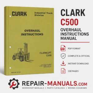 CLARK C500 OH-433 Overhaul Instructions Manual PDF for 11000 to 15500 lb Diesel Forklift
