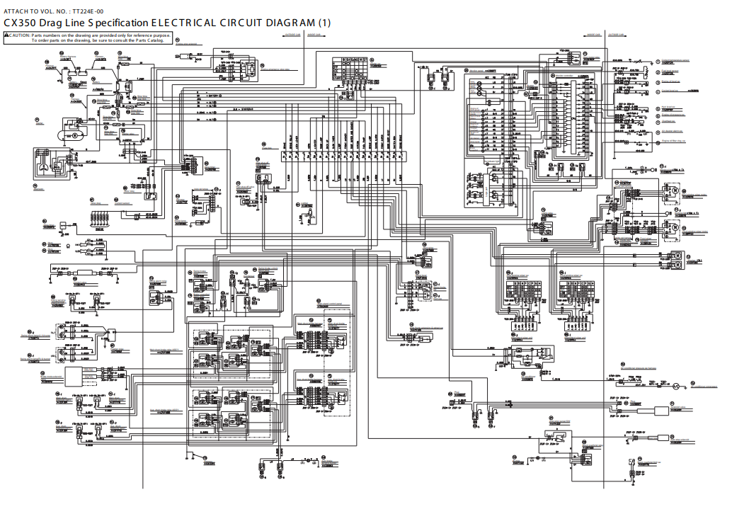 Hitachi CX350 CX500 Dragline Electrical Hydraulic Circuit Diagram Manual PDF
