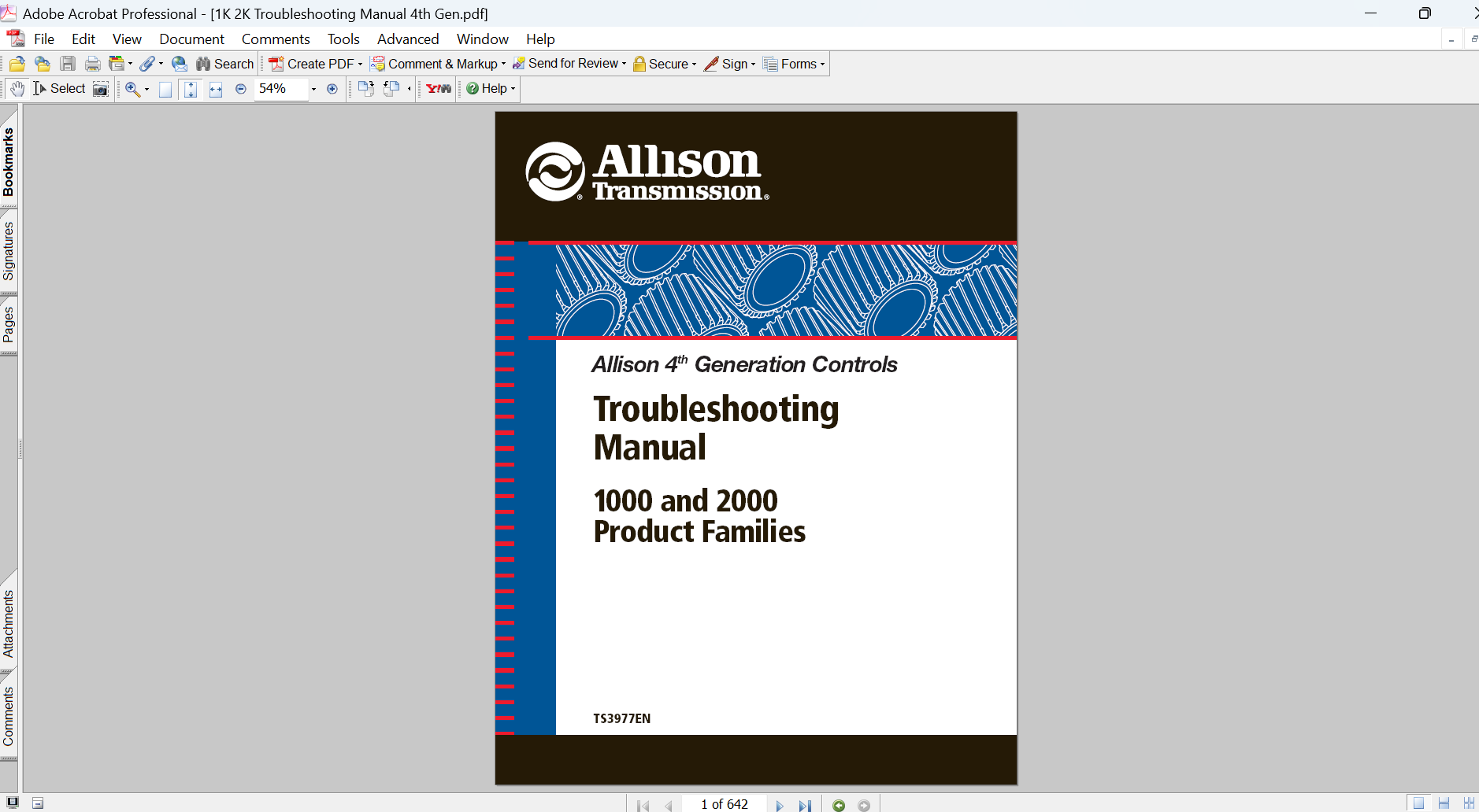 Allison 1000 and 2000 Product Families Troubleshooting Manual TS3977EN PDF