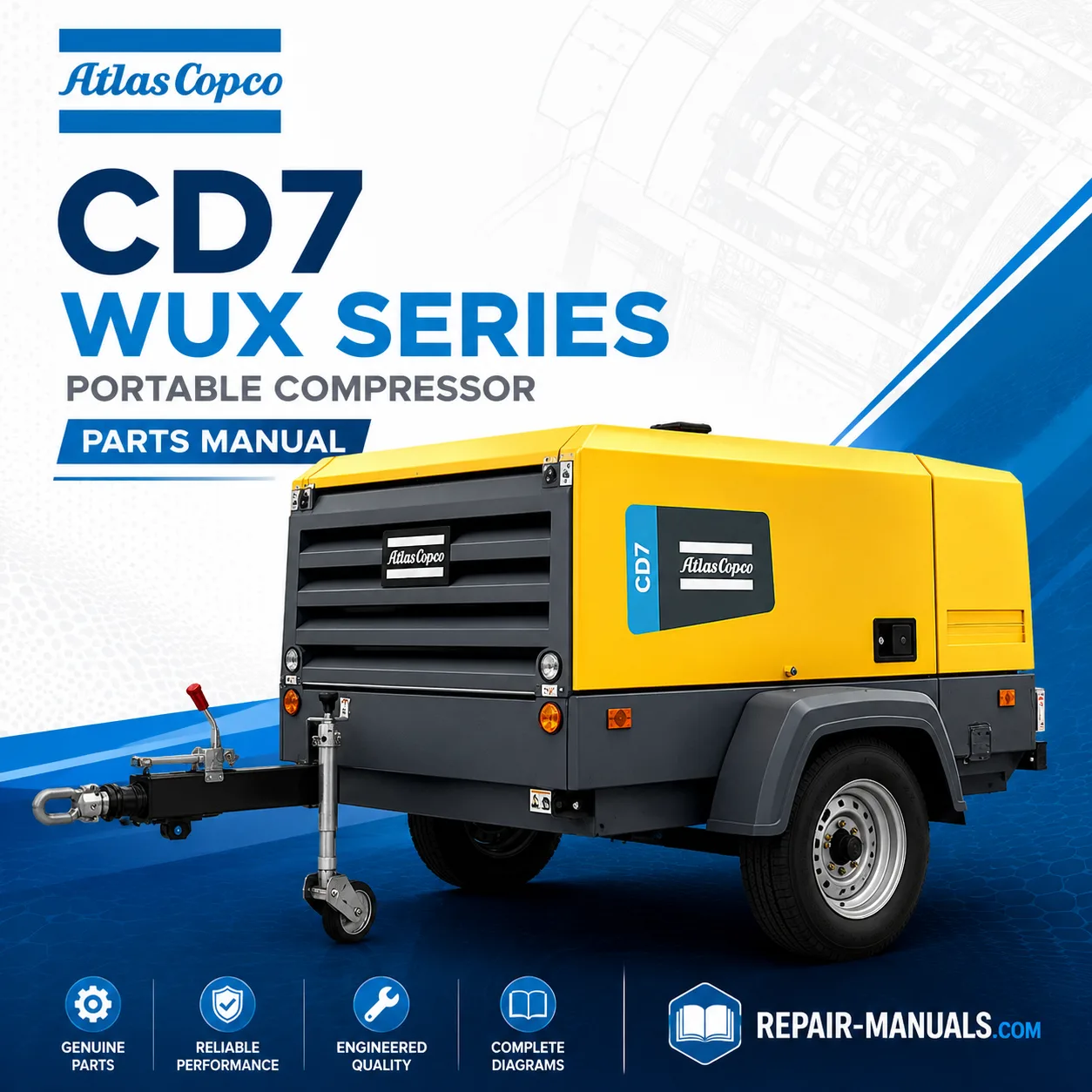 Atlas Copco CD7 WUX Series Portable Compressor Parts Manual PDF