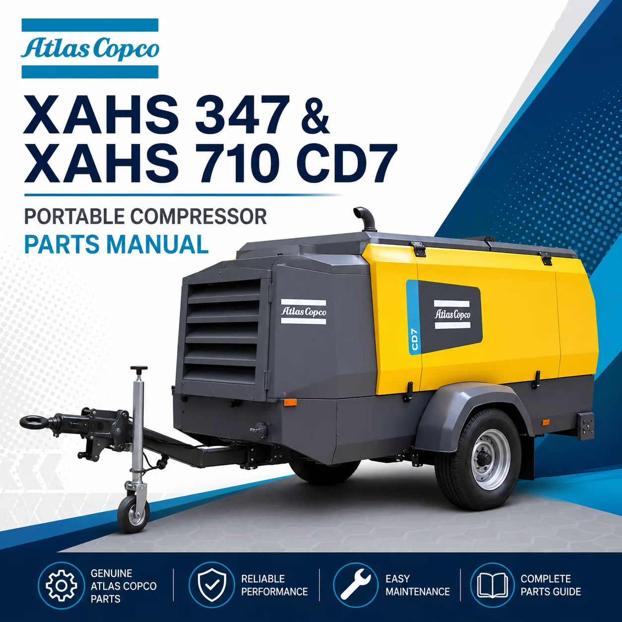 Atlas Copco XAHS 347 XAHS 710 CD7 Portable Compressor Parts Manual CAT C7 PDF