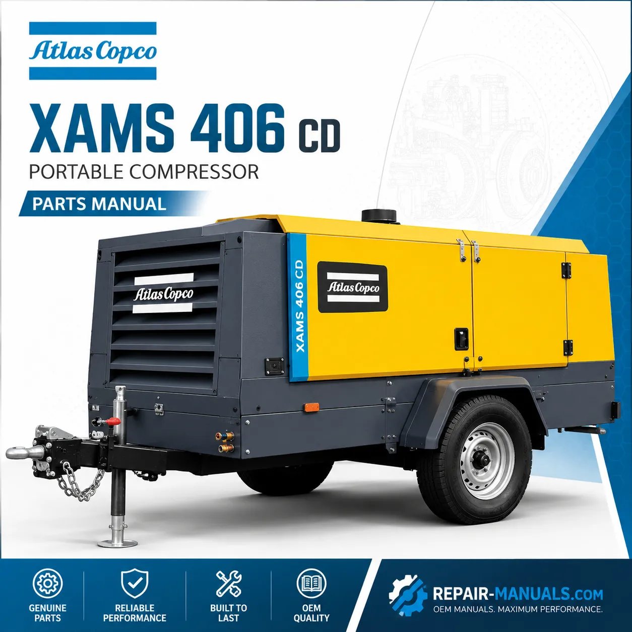 Atlas Copco XAMS 406 CD Portable Compressor Parts Manual PDF