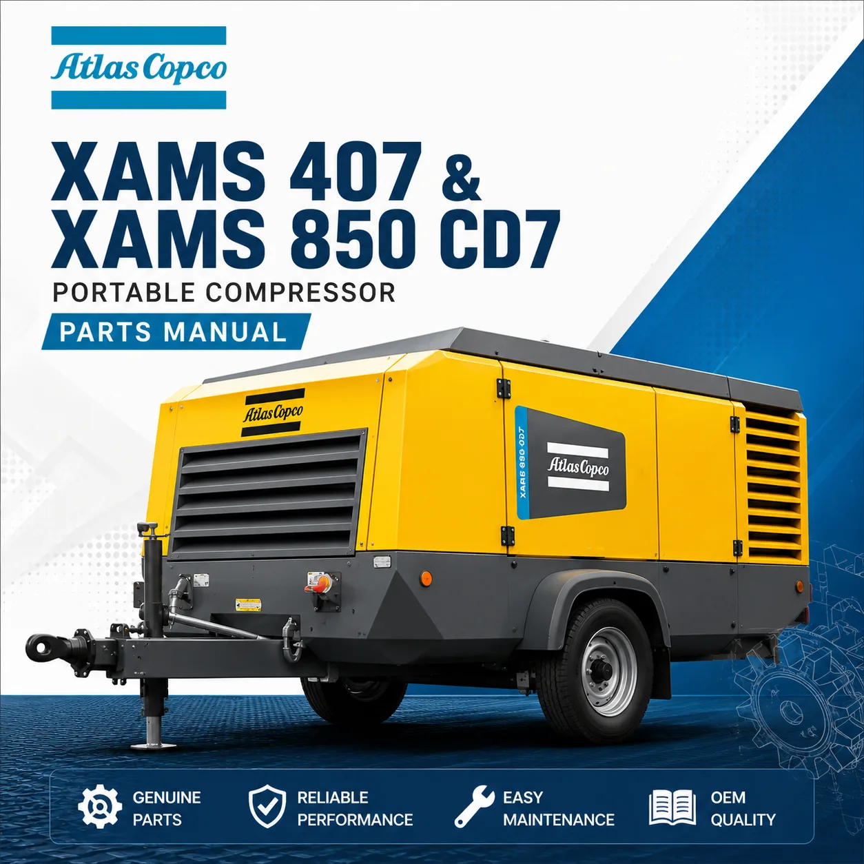 Atlas Copco XAMS 407 XAMS 850 CD7 Portable Compressor Parts Manual PDF