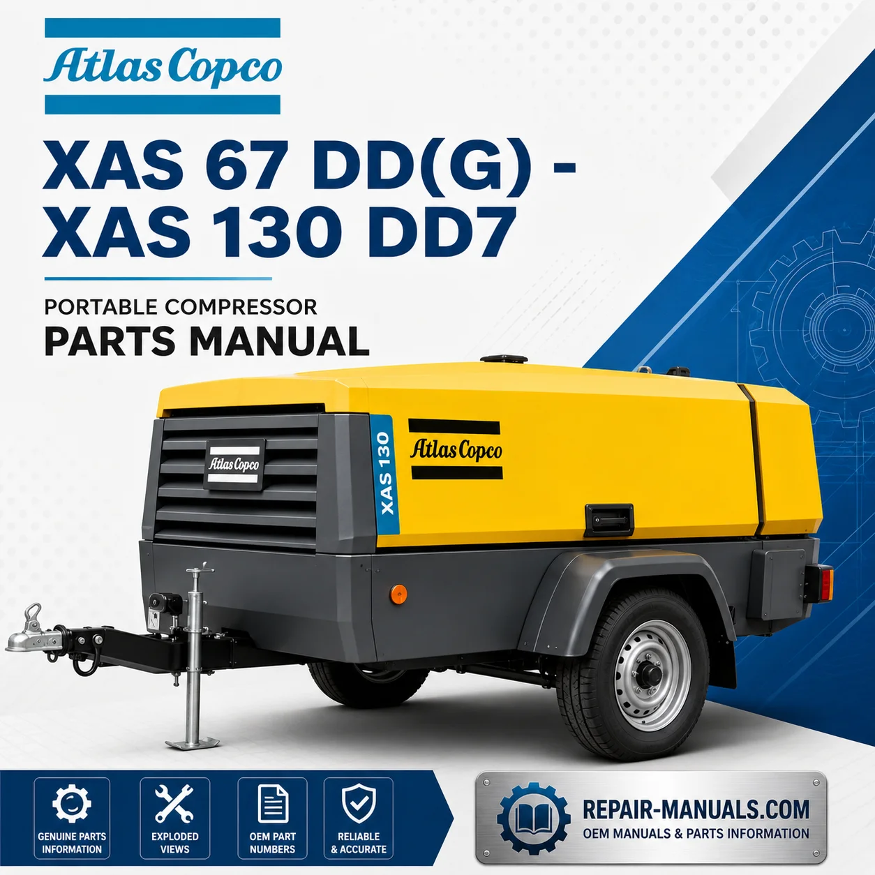Atlas Copco XAS 67 DD(G) XAS 130 DD7 Portable Compressor Parts Manual PDF