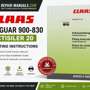 CLAAS JAGUAR 900-830 Actisiler 20 Fitting Instructions PDF Manual
