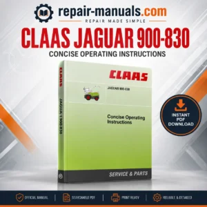 CLAAS JAGUAR 900-830 Concise Operating Instructions Manual PDF