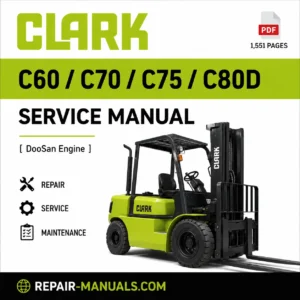 CLARK C60 C70 C75 C80D DooSan Engine Service Repair Manual PDF download workshop manual