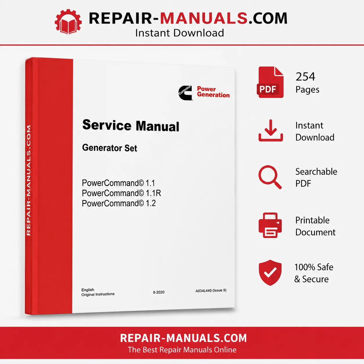 Cummins PowerCommand PCC1302 Generator Set Service Repair Manual PDF