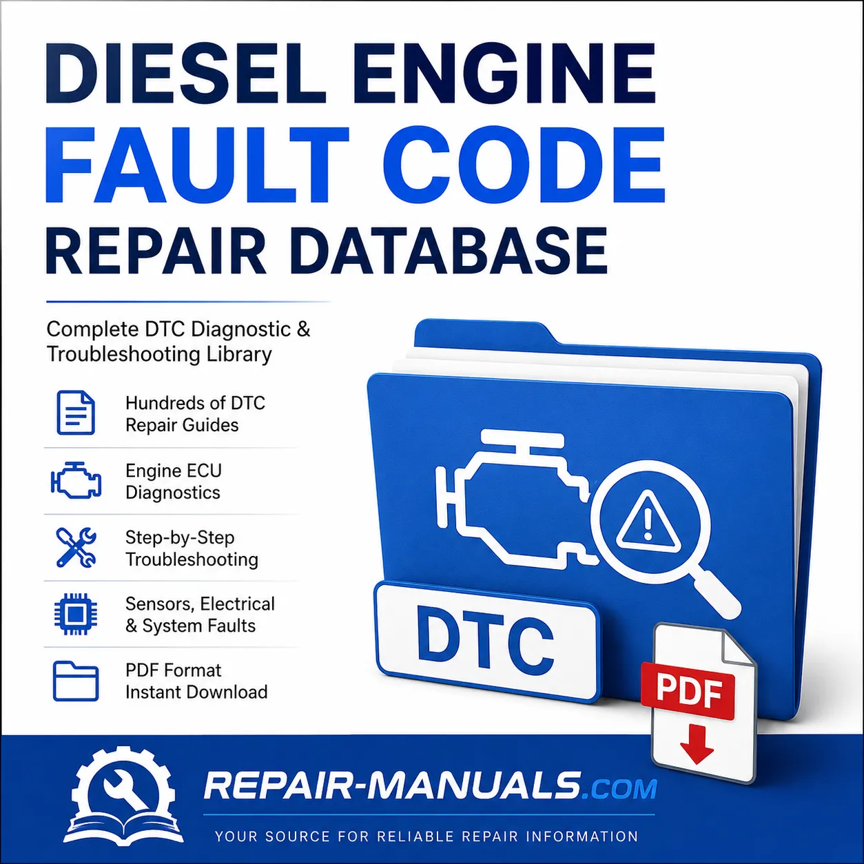 Diesel Engine ECU Fault Code Repair Database PDF with DTC troubleshooting guides