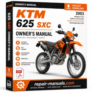 2003 KTM 625 SXC Owner's Manual PDF Download