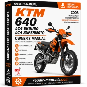2003 KTM 640 Duke II Owner's Manual PDF download