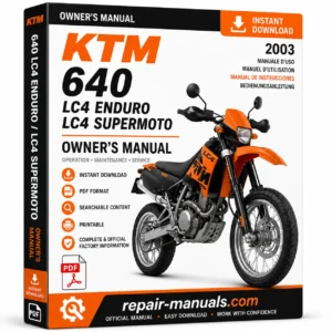2003 KTM 640 LC4 Enduro and Supermoto Owner's Manual PDF Download