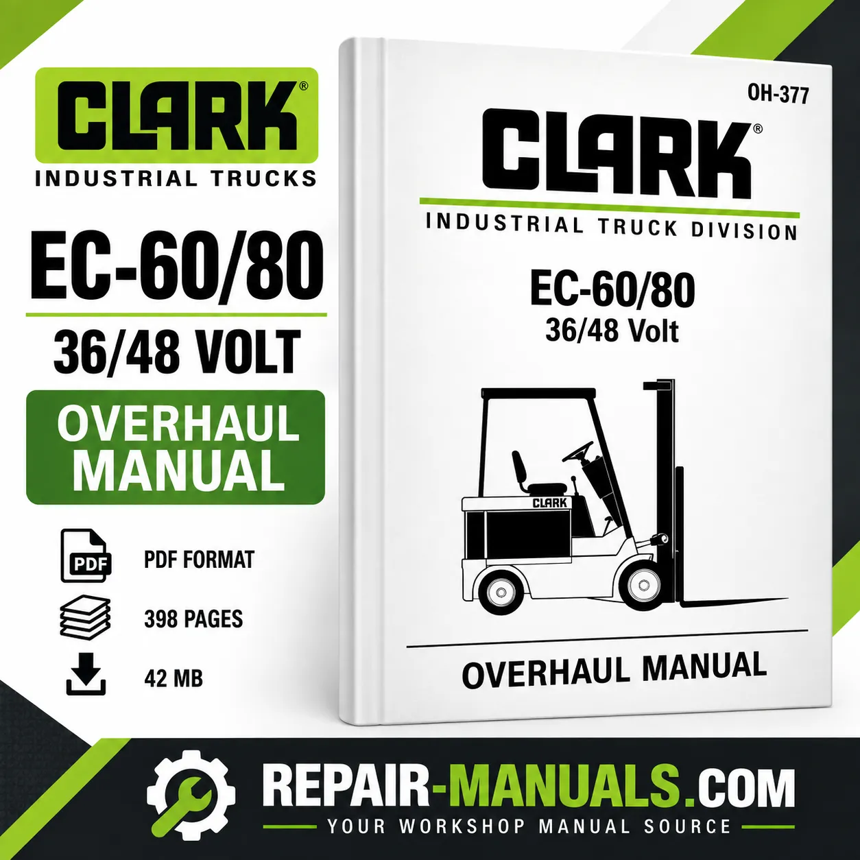 CLARK EC-60 EC-80 36/48 Volt Overhaul Manual
