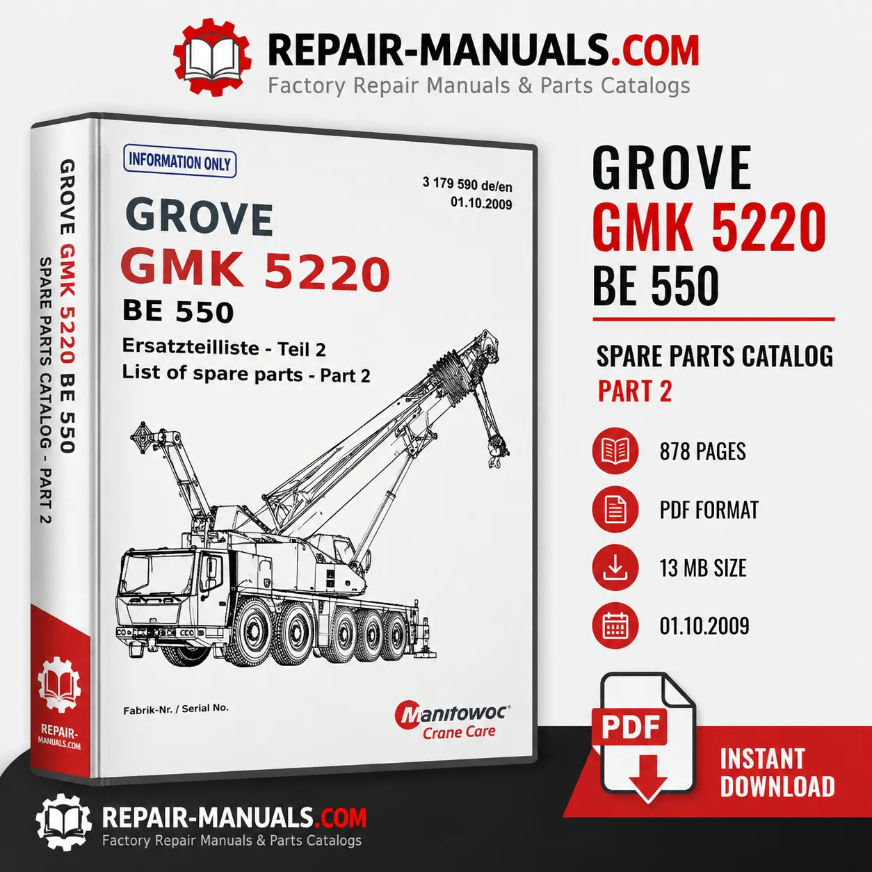 GROVE GMK 5220 BE 550 Spare Parts Catalog